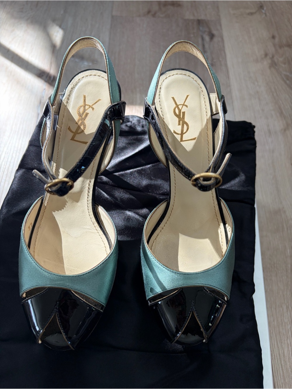 Yves Saint Laurent Tribute Peep Toe Heels Size 37 Size 6.5